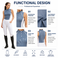 Haut de sport équestre sans manches pour femme, léger, respirant, séchage rapide, idéal pour l'équitation et le fitness