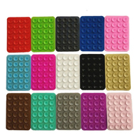 Support de téléphone à ventouse en silicone carré antidérapant, coussinet de ventouse en silicone et cuir à une face pour mobile