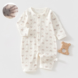 Mameluco de Manga Larga para Bebé, Algodón Transpirable, Unisex, Body de Verano Ligero y Cómodo con Etiqueta Categoría A - Product Image 1