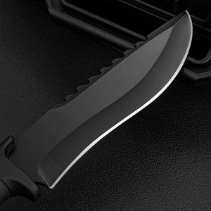 Cuchillo de pesca de hoja fija, tipo Bowie, para exteriores y camping, de acero inoxidable con mango de plástico, 4 mm de grosor, DIY OEM, 20 cm - Product Image 2