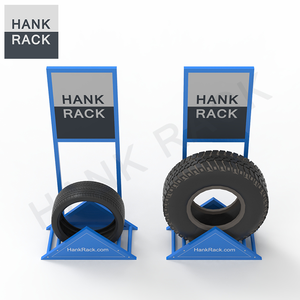 Triển lãm thương mại triển lãm quảng cáo tam giác kim loại có thể điều chỉnh sơn tĩnh điện 1-Tier freestanding hiển thị đứng thép lốp giá - Product Image 2