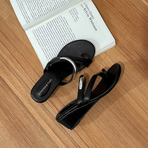 Verano Clip Toe cuñas tacón Mujer Zapatillas moda Metal hebilla Mujer al aire libre fiesta vestido diapositivas zapatos - Product Image 6
