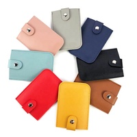 Tempat Kartu Nama Kulit PU Tebal Model Trendy Warna Solid, Logo Dapat Disesuaikan, Desain Dapat Ditumpuk dan Ditarik, Ukuran Besar