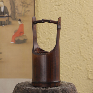 Juego de jarrones de flores de bambú, jarrones redondos decorativos Zen asiáticos hechos a mano para ceremonia del té, decoración del hogar - Product Image 3