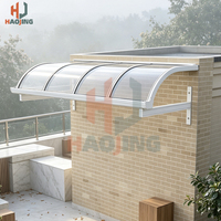 Auvent en aluminium courbé sur mesure pour extérieur, avec toile en polycarbonate résistante aux UV et au vent, protection solaire et pluie pour appartements, passages et ateliers