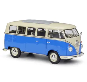 WELLY 1:18 T1 Model mobil klasik, koleksi dekorasi mobil simulasi Aloi Bus