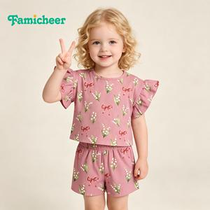Pijama de Verano para Niña Pequeña, 100% Algodón, Diseño Corto, Body para Bebé, Hermoso Mono con Volantes - Product Image 4
