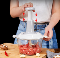 2024 Hete Verkopende Vleesmolen Huishoudelijke Hand Push-Stijl Blender Kookmachine Meshed Knoflook Apparaat Multifunctionele Keukenmixer