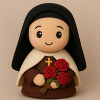 Jouet en peluche religieuse catholique personnalisé poupée en peluche Sainte Thérèse avec roses et croix OEM cadeau religieux pour l'église et l'école
