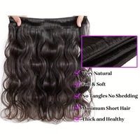 Rambut Manusia Gelombang Alami Warna Natural, Bundel Rambut Manusia Murni yang Dapat Disisipkan, Bundel Ekstensi Rambut Remy Tersedia untuk Wanita