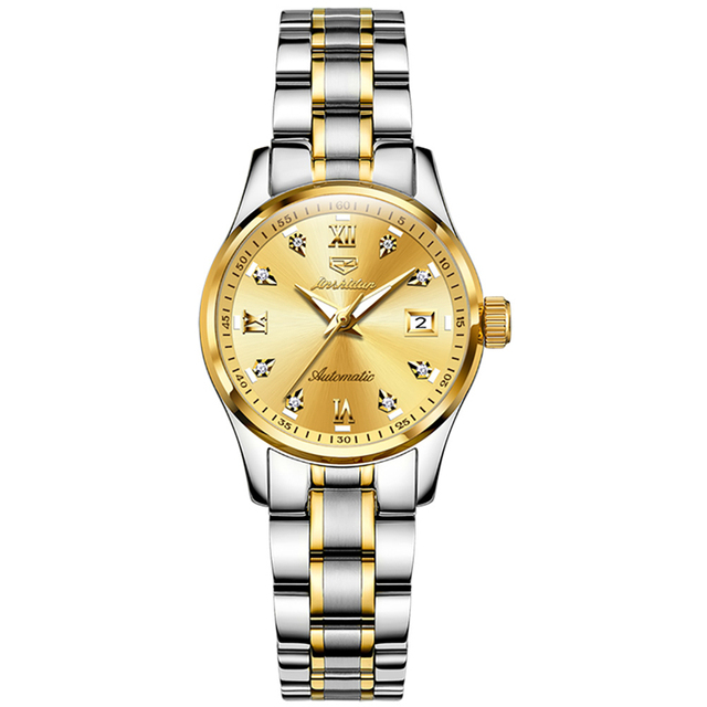 JSDUN 8763 Women Oem Custom Sport Watch Waterproof Factory Sale Stylish Custom Movement Stainless Steel Mechanical Lady Watch