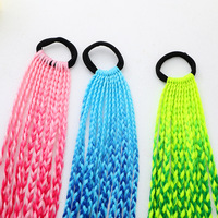 Perruque Tresse de Queue de Cheval Ailes Volantes Mignonnes Brillantes pour Enfants, Fête et Spectacle, Vente en Gros