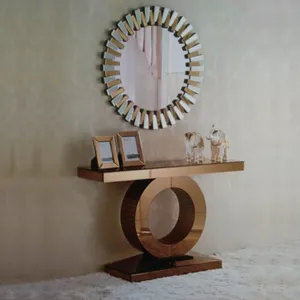 リビングエンパイア ミラー家具 ホールコンソールテーブル ブロンズカラー - Product Image 1