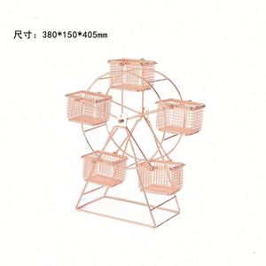 Nuevo Exhibidor de Plástico Creativo Tipo Noria para Aperitivos y Postres, Diseño Plegable de Múltiples Niveles para Uso en la Cocina - Product Image 5