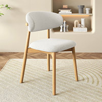 Chaises de salle à manger contemporaines en bois massif, directement de l'usine, avec dossier en lin, empilables et durables pour la maison, l'hôtel et la restauration