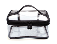 Trousse de Maquillage Pliable Grande Capacité en PVC Rigide avec Logo Personnalisé, Fermeture Éclair, Poignée Portable, Étui Cosmétique de Voyage Étanche pour Trousse de Toilette