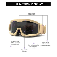Lunettes de Paintball Airsoft Tactiques à 3 Lentilles, Coupe-Vent Anti-Brouillard CS Wargame, Protection de Tir, Convient pour Casque
