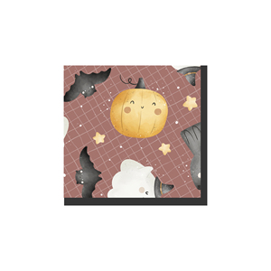 DAMAI Halloween Theme Ghost and Pumpkin Brown Color Tableware Sets with Disposable Paper Dessert Plate Party Tableware Kits - Product Image 4