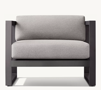 AEGEAN Fauteuil de jardin moderne en alliage d'aluminium, combinaison de canapé simple, mobilier d'extérieur, chaise longue de cour résistante aux intempéries