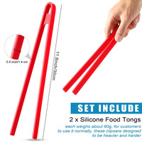 Pinces alimentaires en silicone monobloc entièrement enveloppées pour pain, sushi, barbecue, résistantes aux hautes températures, pour service en libre-service, steak, ustensiles de cuisine en silicone