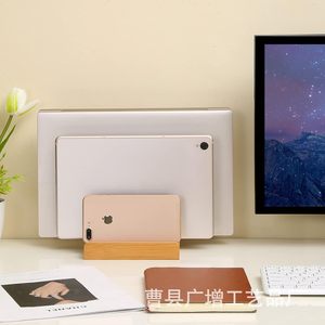 Wooden Tablet <b>Pc</b> <b>Stand</b> With Adjustable Base For Mobile Phones And Tablets Desktop Mount Bamboo Color Single Layer - Product Image 1