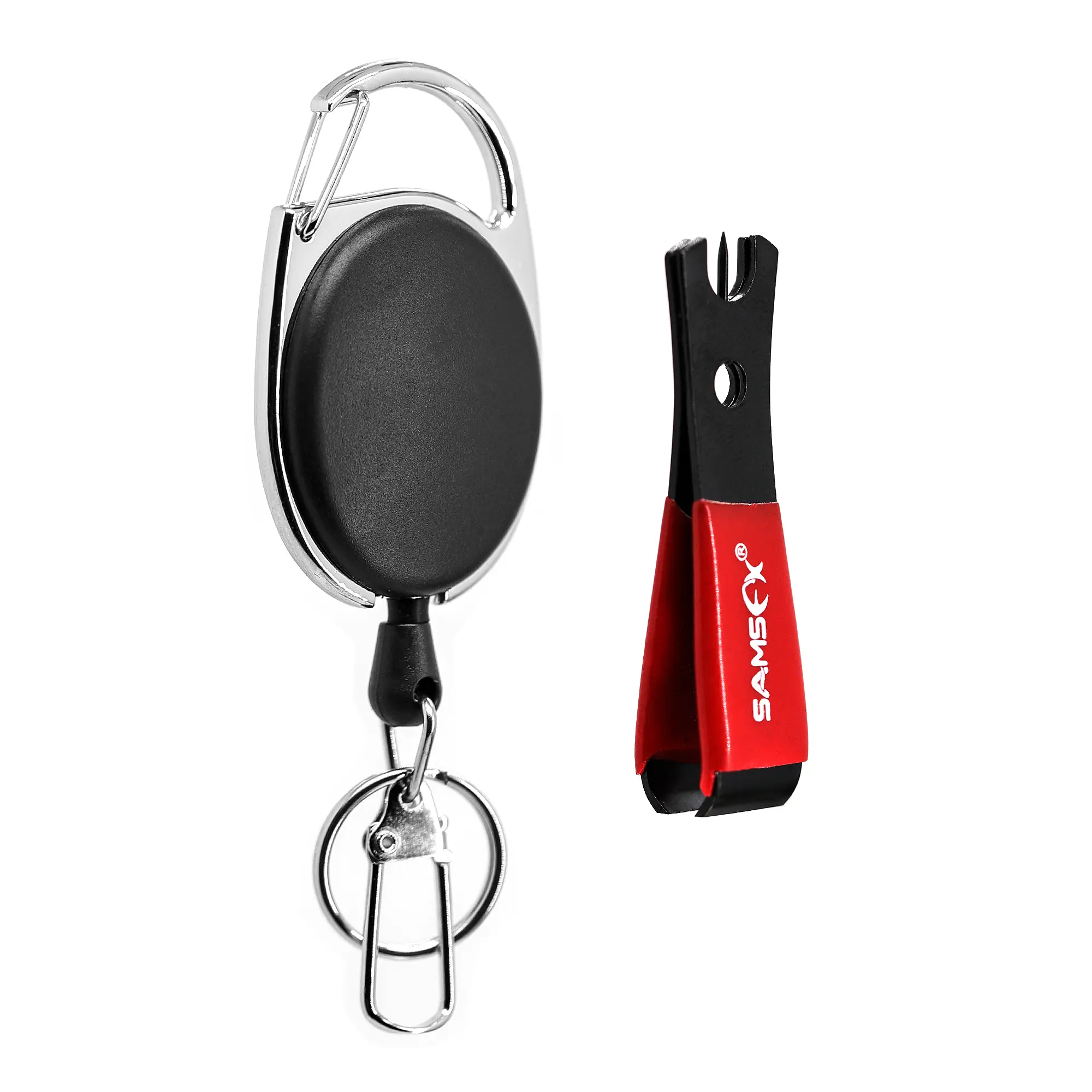 SAMSFX Máy Cắt Dây Câu Snips Móc Mắt Làm Sạch Kim Với Zinger Rút Lại Sông Grip Fly Fishing Clippers