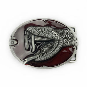 ユニセックスメタル素材3D彫刻コブラ型ベルトバックルカスタムファッションメーカー卸売 - Product Image 4
