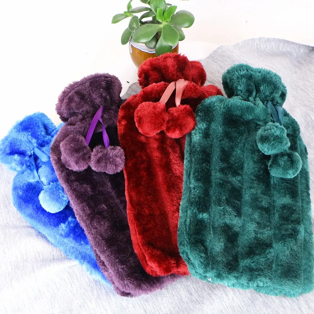 faux fur hot water bottle cover customized color for bottle cover soft covers