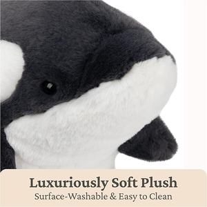 Su misura realistico balena nera Orca peluche Premium farcito animale oceanico per bambini di età 3 + all'ingrosso giocattoli di peluche balena - Product Image 2