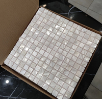 Panneaux muraux en coquille naturelle blanche KASARO, design parquet carré, pour projets commerciaux, fabriqués en Chine