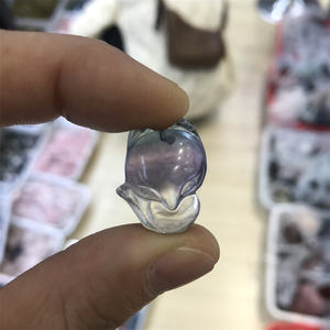 งานแกะสลักคริสตัลฟลูออไรต์สีรุ้งรูปจิ้งจอก<span class=keywords><strong>เก้า</strong></span><span class=keywords><strong>หาง</strong></span> สำหรับของที่ระลึก ขายส่ง - Product Image 2