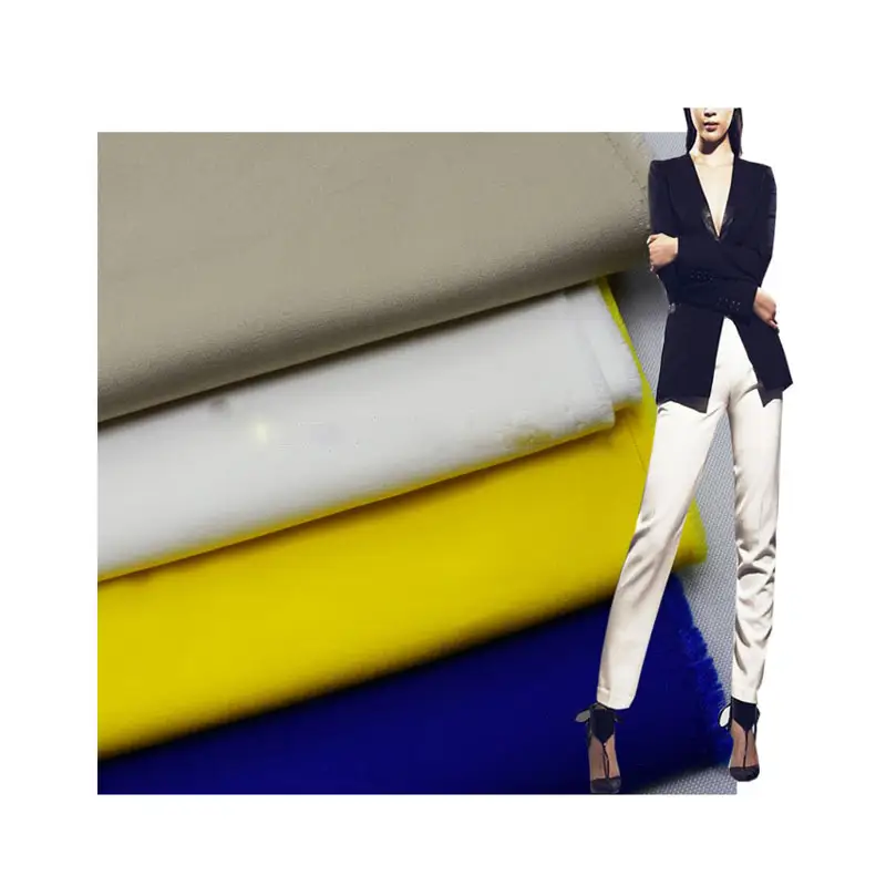 Tela de LICRA tejida de rayón de algodón elástico de 4 vías personalizada para pantalones ropa deportiva