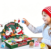 Calendrier de l'Avent 24 Jours Surprise 10-en-1 : Slime Créatif Multicolore en PVA, Jouet Anti-Stress pour le Compte à Rebours de Noël