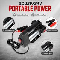 Pompe de transfert de carburant diesel 300W 50L/min 12V 24V Moteur CC Basse Pression Accouplement Rapide Câble 2m pour Ravitaillement Mobile sous Pression