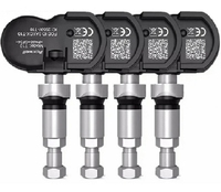 FOXWELL Capteur TPMS universel sans fil pour voiture Capteurs de pression des pneus programmables Valves en caoutchouc métallique avec outil de programmation TPMS
