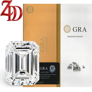 Moissanite Emerald Rectangle Beveled Cut D Color Loose Gemstone For Jewelry Making - Product Image 1