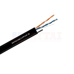 Câble LAN UTP CAT5E OEM 2 paires, câble Ethernet CAT5e extérieur avec messager pour réseau industriel - Product Image 1