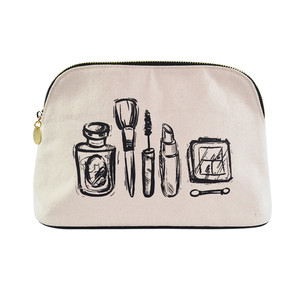 Sacs de rangement pour cosmétiques et articles de toilette en toile de coton bio naturelle, impression logo personnalisée, pour emballage promotionnel et cadeaux. - Product Image 1