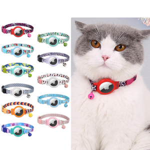 <span class=keywords><strong>Collier</strong></span> <span class=keywords><strong>pour</strong></span> chat réglable avec AirTag, boucle de sécurité détachable, étui en silicone étanche, support imprimé en nylon, ensembles de colliers de suivi <span class=keywords><strong>pour</strong></span> animaux de compagnie - Product Image 1
