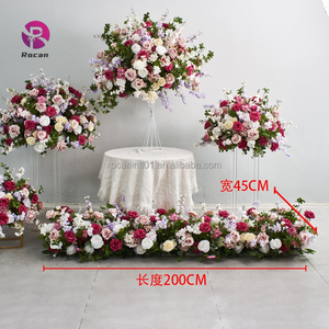 Centrotavola Floreale Decorativo per <span class=keywords><strong>Matrimoni</strong></span>, Sfere di Fiori Rosa Acceso, Bianco, Avorio, Verde e Viola - Product Image 5