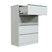 Armoire de classement latérale en métal à 4 tiroirs avec serrure, ODM OEM, armoire de rangement large en acier pour bureau, maison et chambre