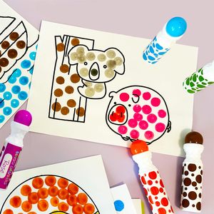 Marcadores de Puntos de 8 Colores NOVISON, Marcadores de Arte de Plástico Lavables para Niños Pequeños y Niños, Materiales de Arte - Product Image 3