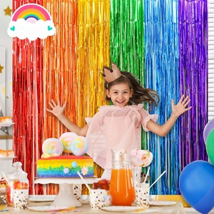 <span class=keywords><strong>Décoration</strong></span> <span class=keywords><strong>de</strong></span> fond <span class=keywords><strong>de</strong></span> fête <span class=keywords><strong>de</strong></span> couleur 1m * 2m, <span class=keywords><strong>décoration</strong></span> d'anniversaire à pompon en feuille d'étain, peut être utilisée pour la <span class=keywords><strong>décoration</strong></span> <span class=keywords><strong>de</strong></span> fête d'anniversaire - Product Image 2