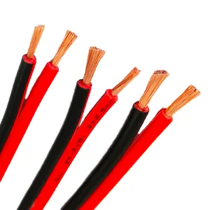 Red And Black Electric Wire CE Certified Smart Extension 2.5mm2 Copper Core Parallel Pair Power Cable