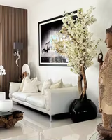 Tik Tok YouTube Instagram dernière Offre Spéciale personnalisable rose blanc artificiel fleur de cerisier bonsaï arbre pour la décoration intérieure de la maison