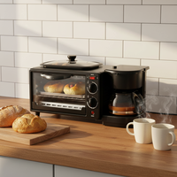 Vente directe d'usine Machine à petit-déjeuner 3 en 1 Four miniature multifonctionnel et cafetière