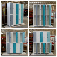 Casier en acier à 10 portes, armoire de rangement métallique pour vêtements, casiers avec serrure à clé pour école, gymnase, personnel, usine, vestiaire