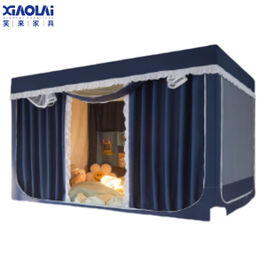 <span class=keywords><strong>Moustiquaire</strong></span> de lit intégrée occultante à couverture complète, portable, rétractable, respirante, en tissu tissé, pour lit supérieur - Product Image 1