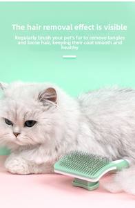 Brosse lissante pour animaux de compagnie, chat et chien, à nettoyage automatique, écologique, avec logo personnalisé, vente en gros d'usine, en plastique, emballée dans une boîte - Product Image 3