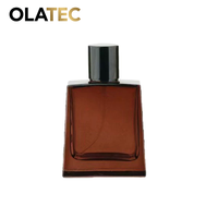OLATEC Botella de Perfume de 30 ml al por Mayor, Botella de Perfume de Vidrio Cuadrada Vacía, Personalizada, Colorida, de Lujo, con Tapa Negra